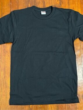 Supreme Black Crewneck Tee with Red Logo Tag